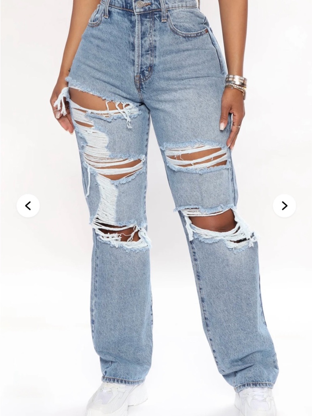 Fashion Nova Light Wash Denim Straight Leg Jeans - Picture 6 of 6